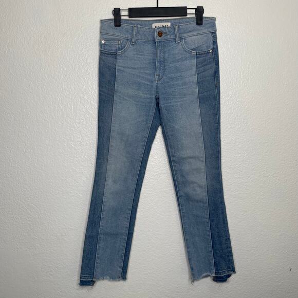 DL1961 Womens Jeans Size 26 Mara Straight Leg Two Tone Blue Medium Wash Denim - Picture 1 of 15